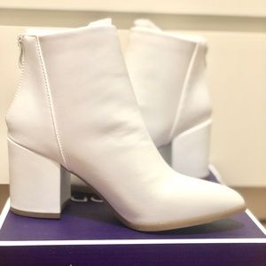 Stunning White Pleather Booties